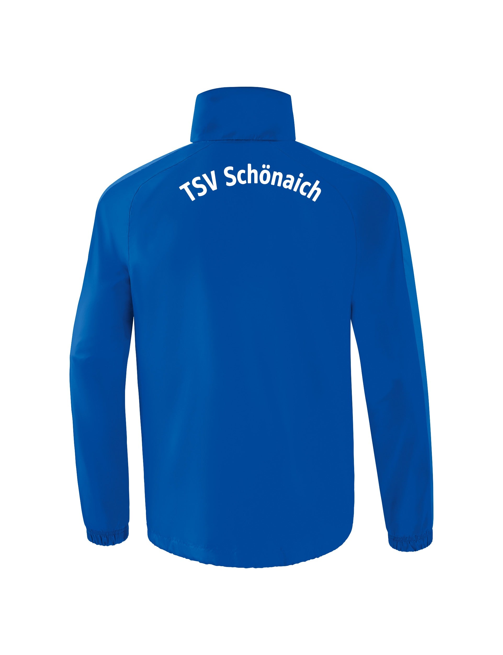 Rückseite der Regenjacke mit Schriftzug TSV Schönaich