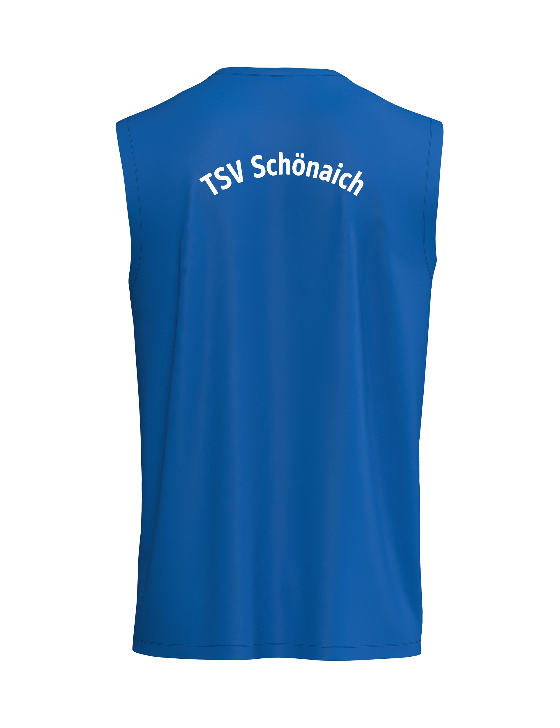 Rückseite des ärmellosen Trainingsshirts mit Schriftzug TSV Schönaich