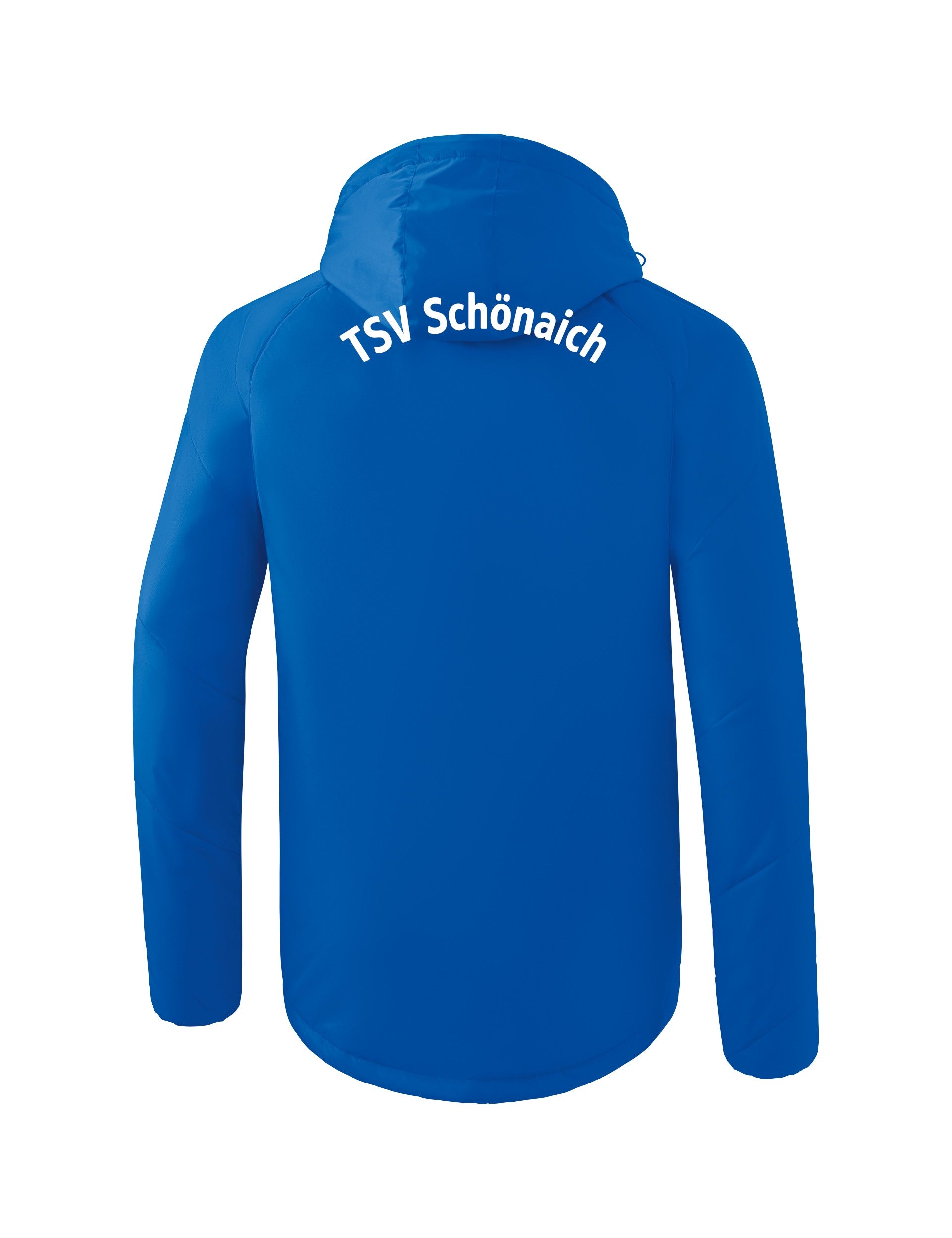 Rückseite der Winterjacke mit Schriftzug TSV Schönaich