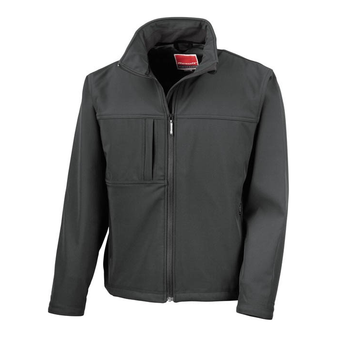 Uni Softshelljacke in Schwarz, Vorderansicht