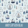 Ahoy captain blau Baumwolle