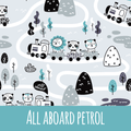 All aboard petrol Baumwolle