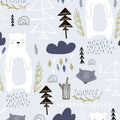 Wald Bär blau Baumwolle