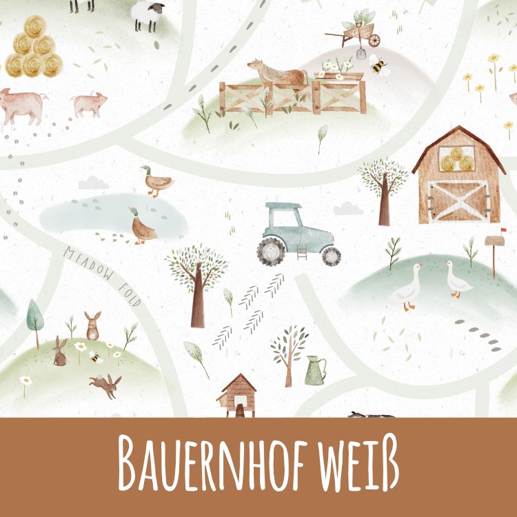 Bauernhof weiß Bio Jersey