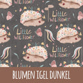 Blumen Igel dunkel Baumwolle