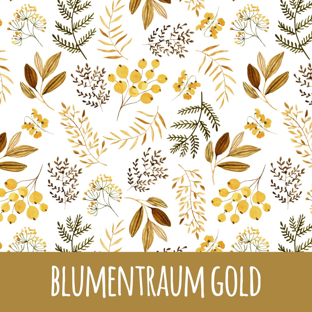 Blumentraum gold Baumwolle