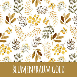 Blumentraum gold Baumwolle - Mamikes