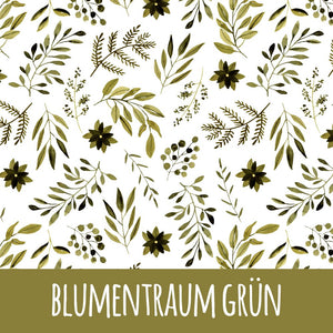 Blumentraum grün Baumwolle - Mamikes