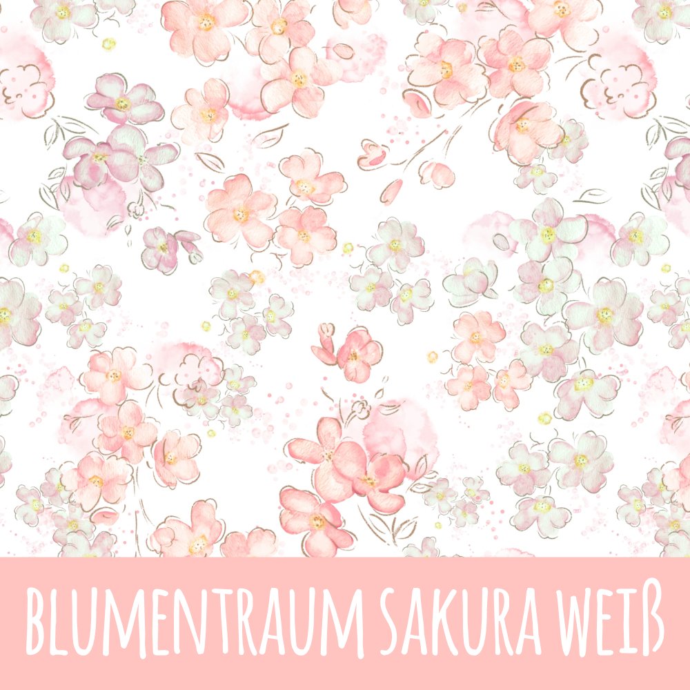 Blumentraum sakura weiß Bio Jersey