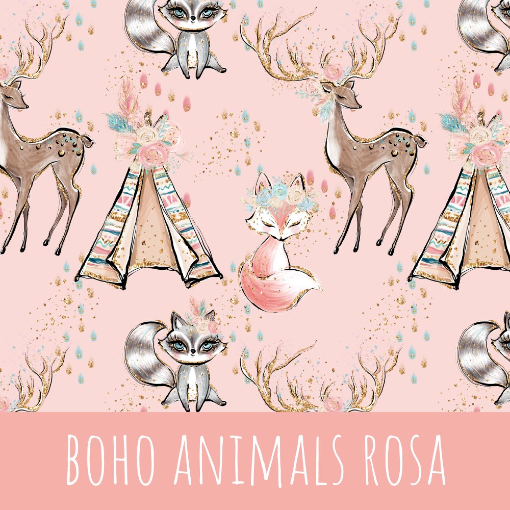 Boho animals rosa Bio Jersey