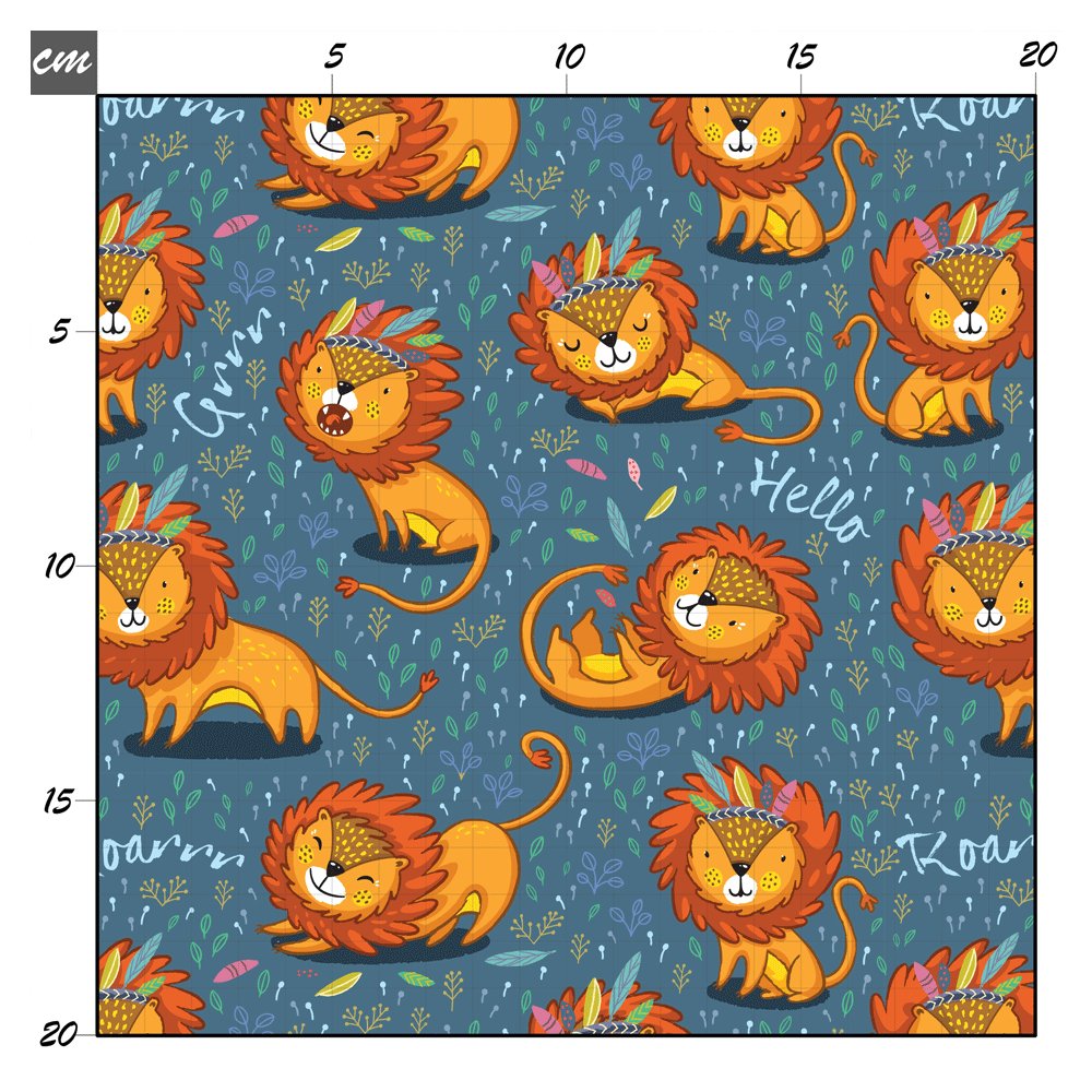 Boho lion petrol Baumwolle - Mamikes