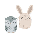 Bügelbild Hase Eule 2 - BB558 - Mamikes