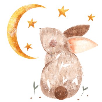 Bügelbild Mond Hase - BB587