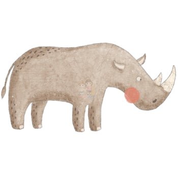 Bügelbild Nashorn - BB298