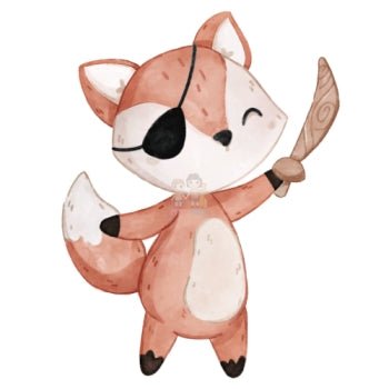 Bügelbild Piraten Fuchs - BB038