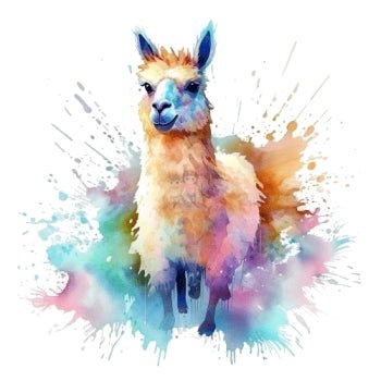 Bügelbild Wasserfarben Lama 1 - BB463