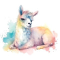 Bügelbild Wasserfarben Lama 4 - BB466