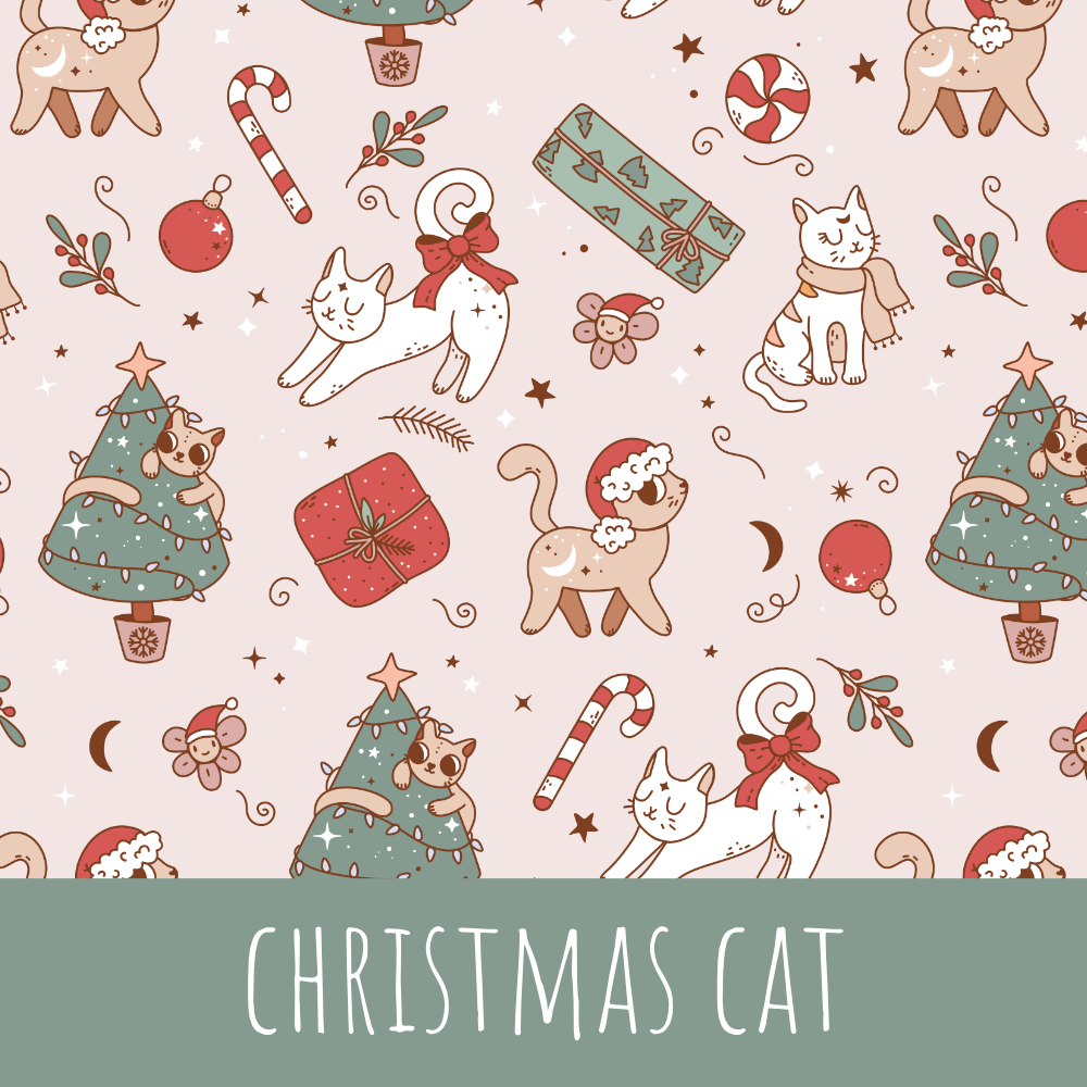 Christmas cat Baumwolle