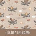 Cloudy plane brown Bio Jersey