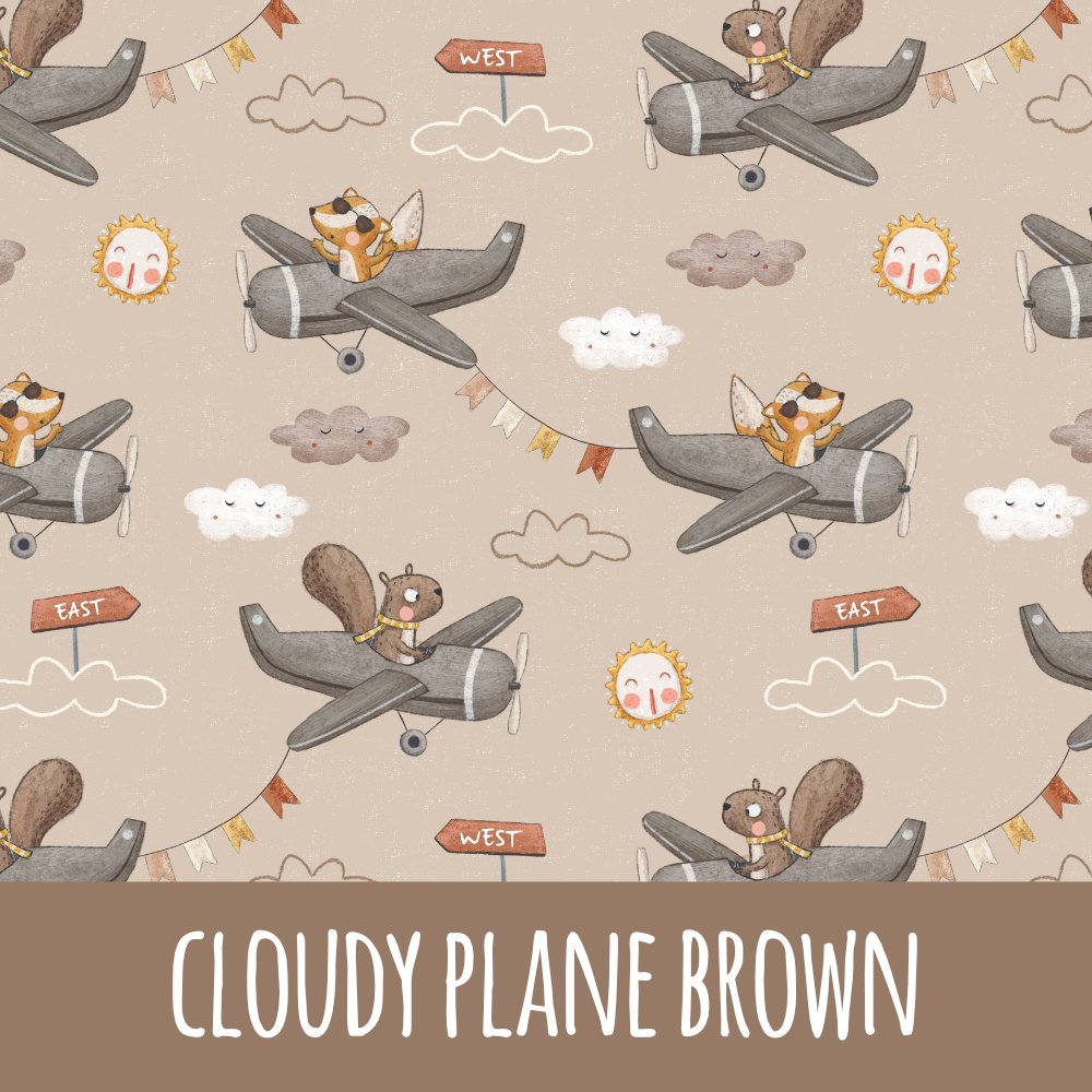 Cloudy plane brown Bio Jersey