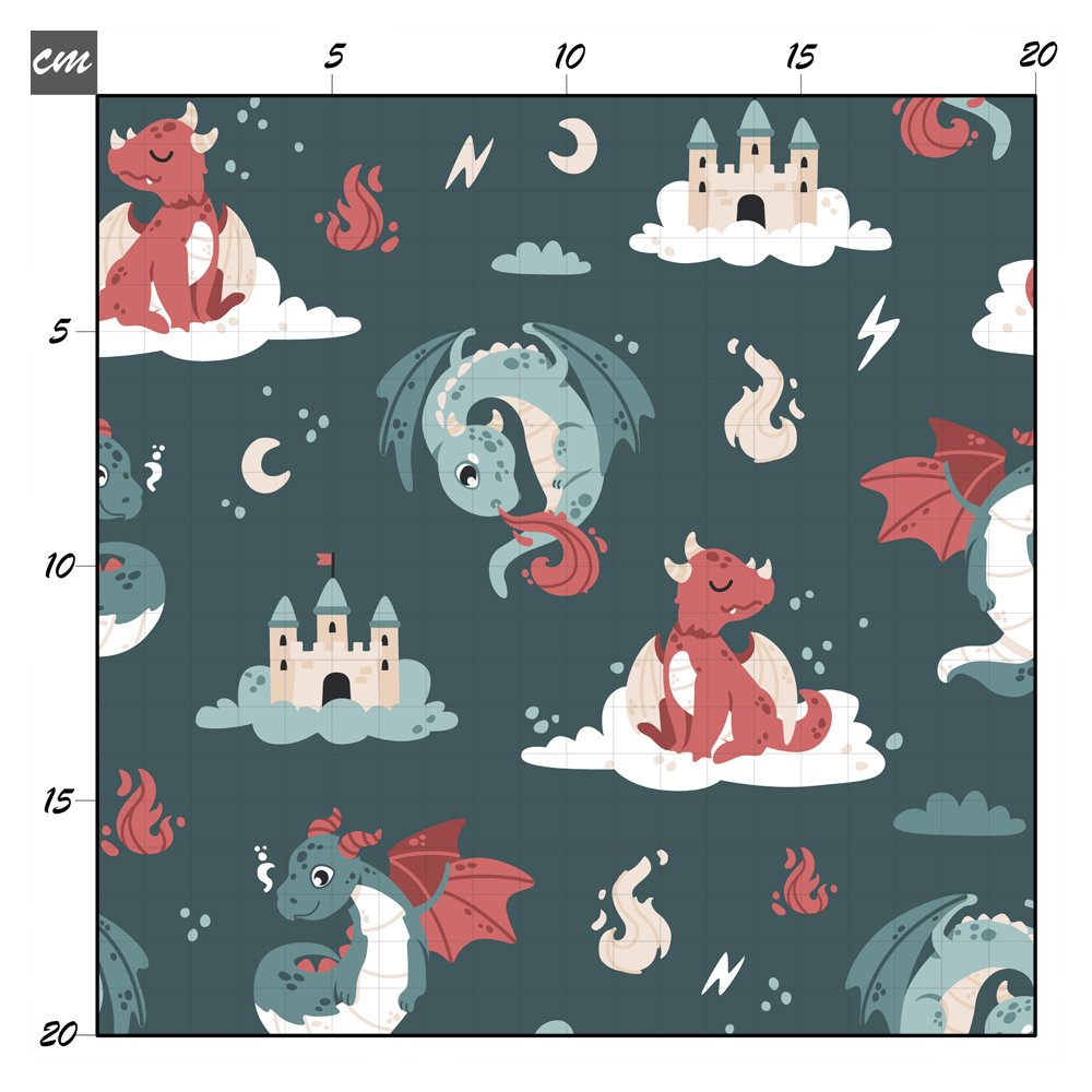 Dragon sky darkgreen Baumwolle - Mamikes