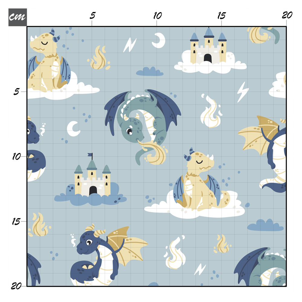 Dragon sky lightblue Baumwolle - Mamikes