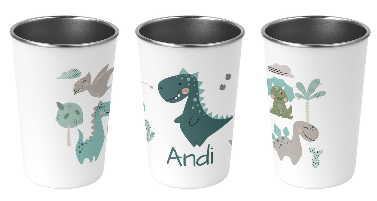 Edelstahlbecher 75.Dinosause