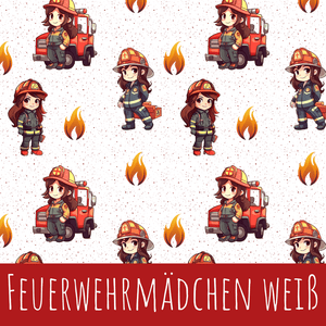 Ferrwehrmädchen weiß Bio Jersey - Mamikes