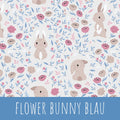 Flower bunny blau Bio Jersey