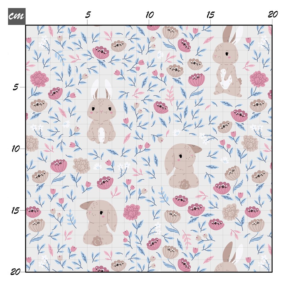 Flower bunny blau Bio Jersey - Mamikes