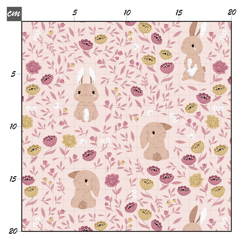 Flower bunny rosa Baumwolle - Mamikes