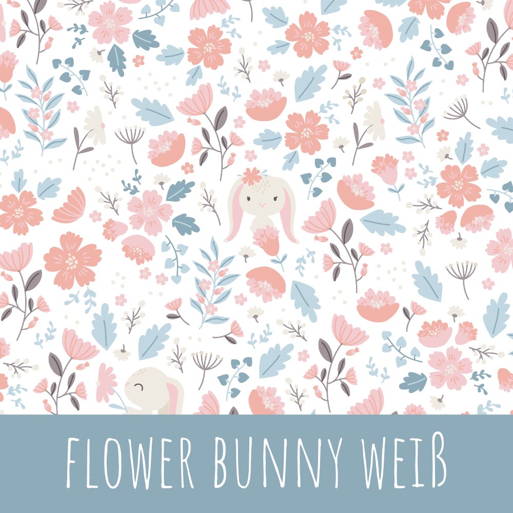 Flower bunny weiß Baumwolle