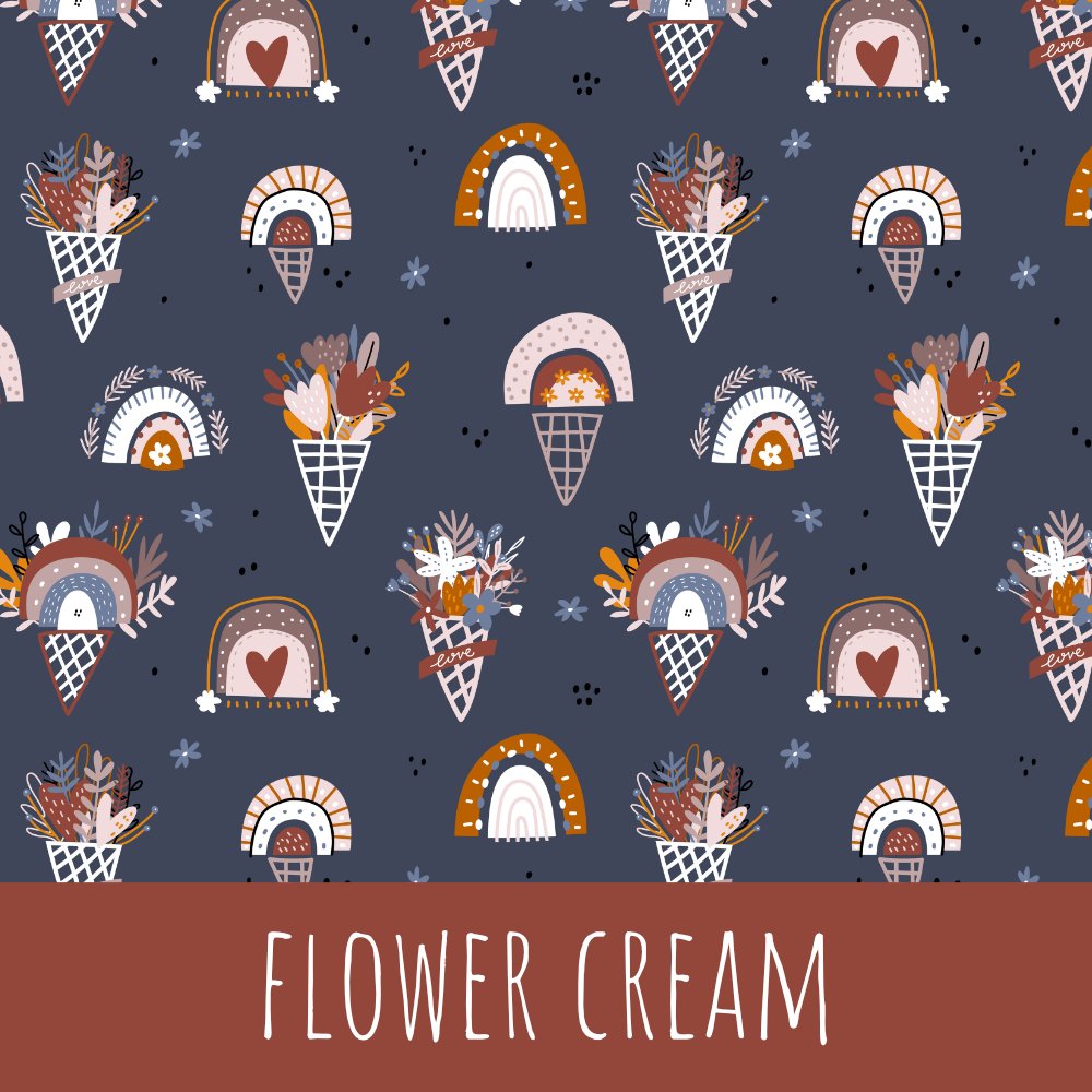 Flower cream Baumwolle
