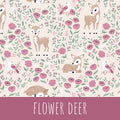 Flower deer Baumwolle