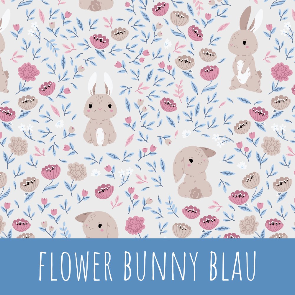 Flowerbunny blau Baumwolle