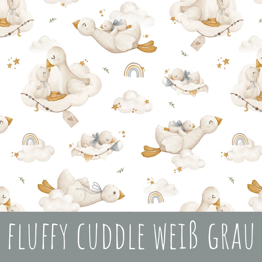 Fluffy cuddle weiß grau Bio Jersey