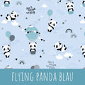 Flying panda blau Baumwolle