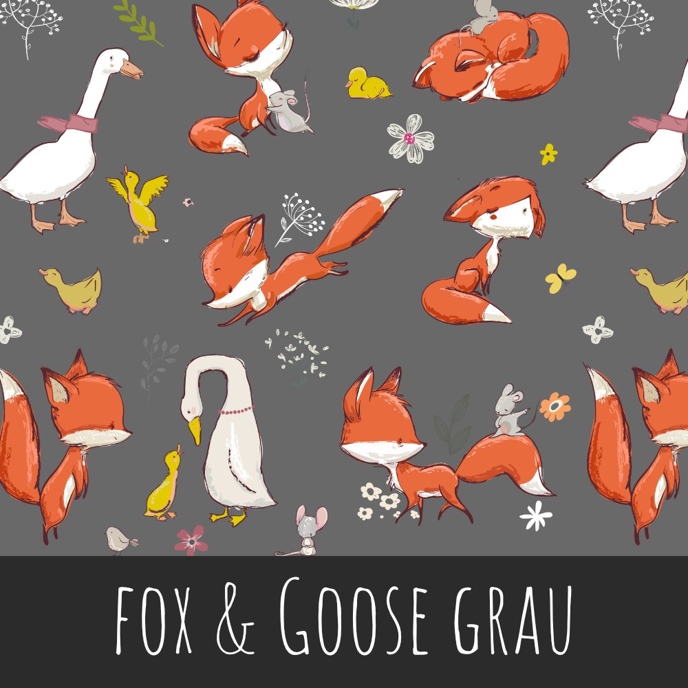 Foxe and goose grau Baumwolle