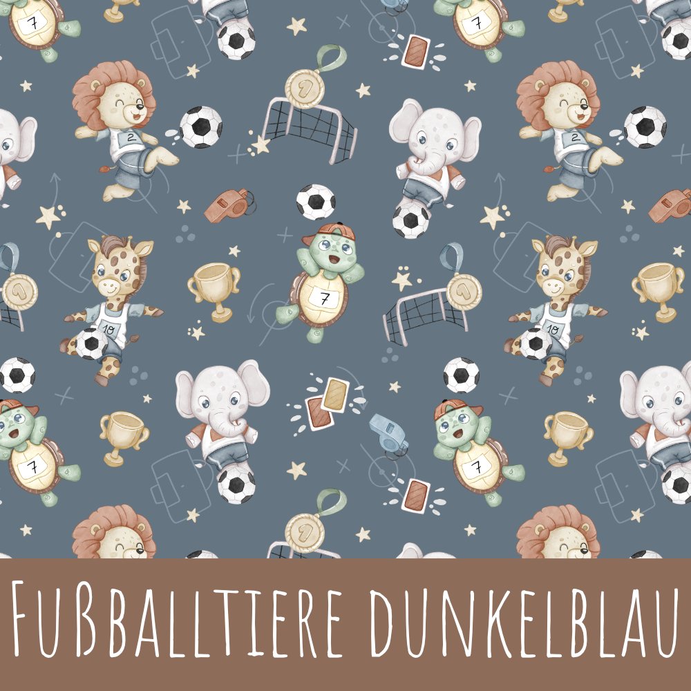 Fußballtiere dunkelblau Bio Jersey