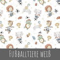 Fußballtiere weiß Baumwolle