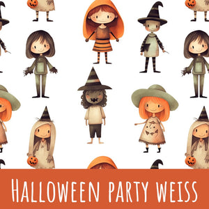 Halloween party weiß Vorbestellung (Stoffart wählbar) - Mamikes