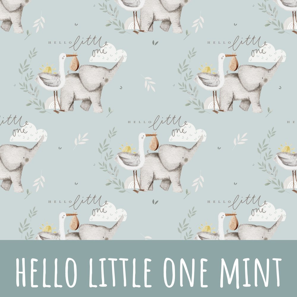 Hello little one mint Baumwolle
