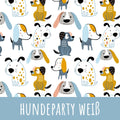 Hundeparty weiß Baumwolle