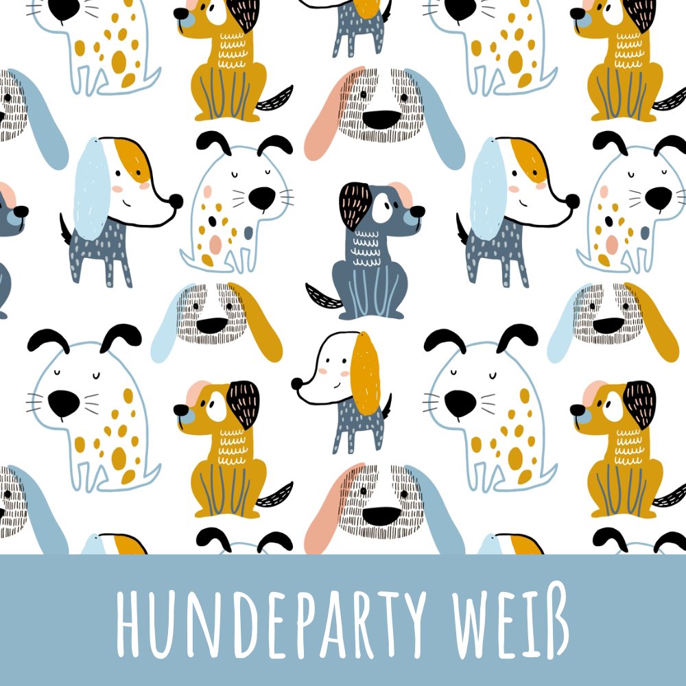 Hundeparty weiß Bio Jersey