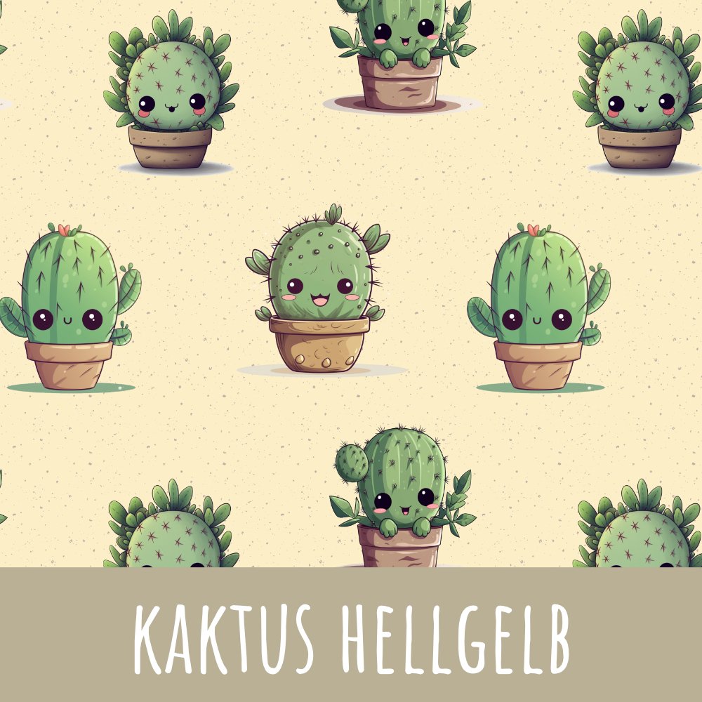 Kaktus hellgelb Baumwolle