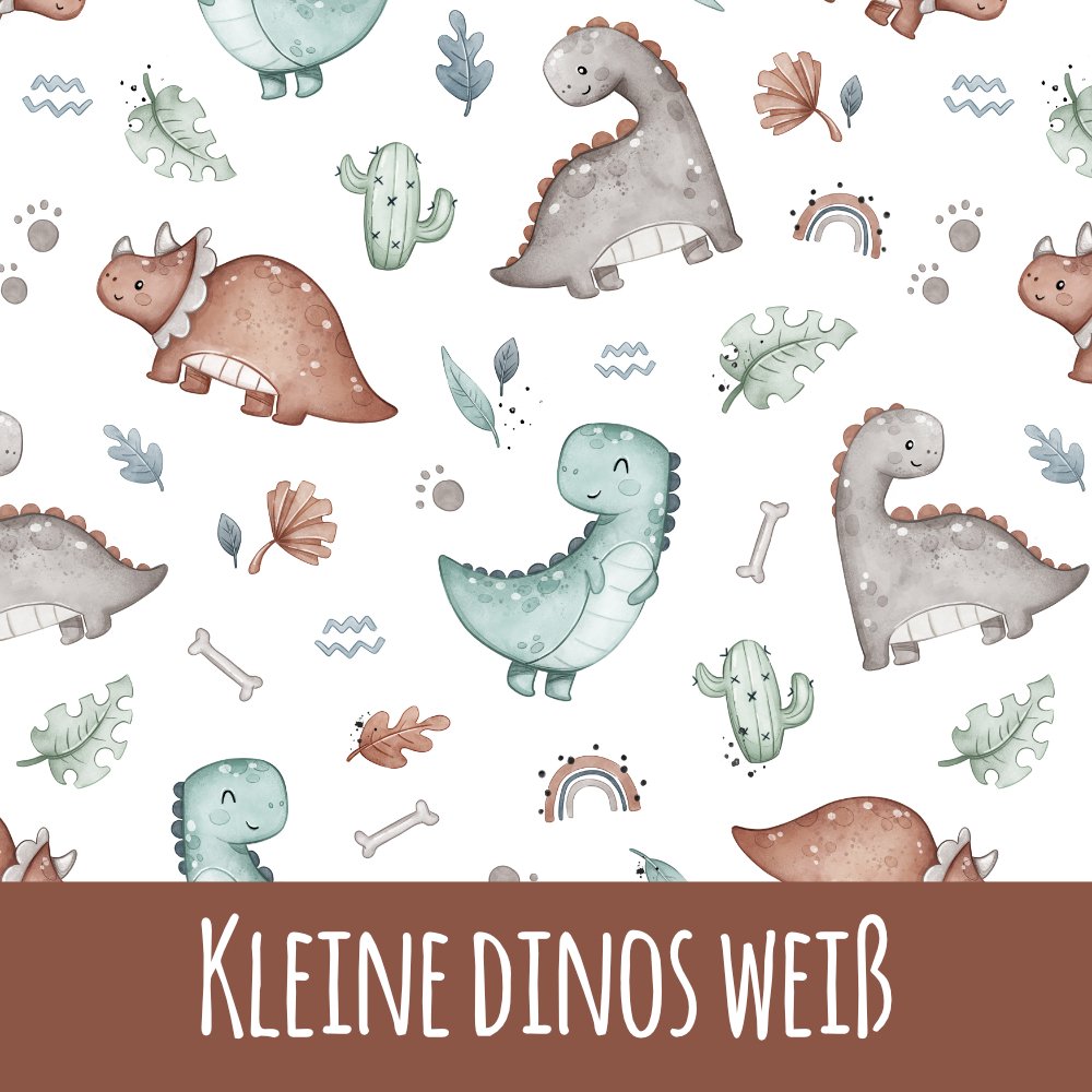 Kleine Dinos weiß Baumwolle
