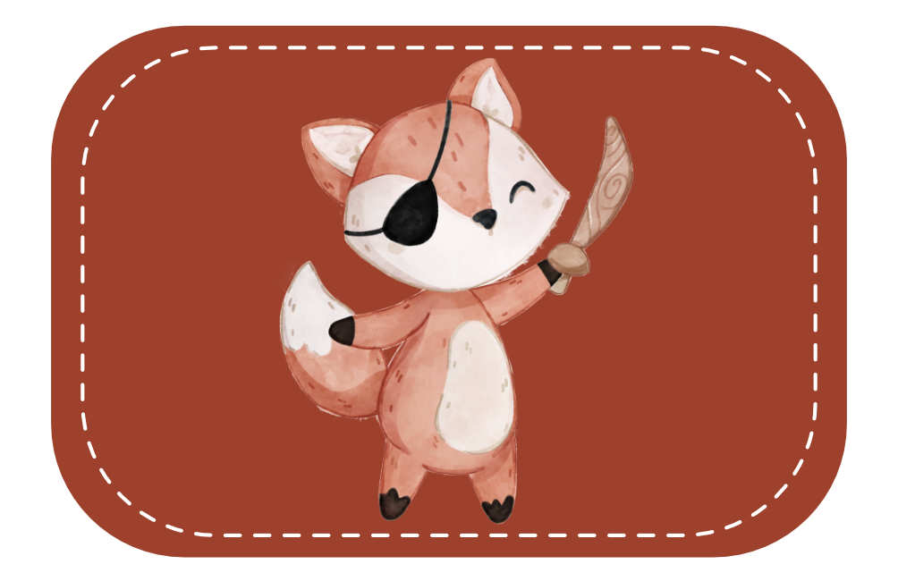 Kunstleder Patch (Farbe wählbar) 53.Piraten Fuchs
