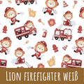 Lion firefighter white Baumwolle