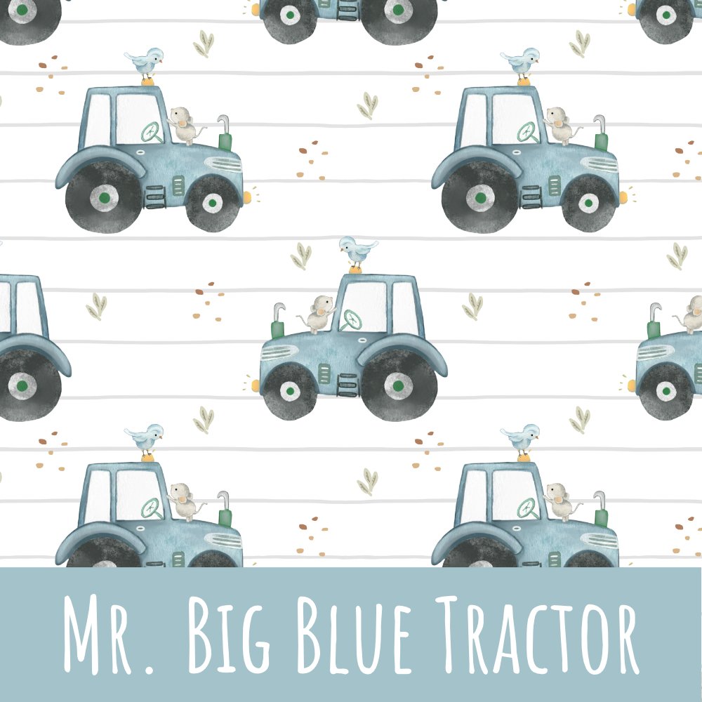 Mr. big blue tractor Baumwolle
