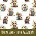 Oskar abenteuer waschbär streifen Bio Jersey